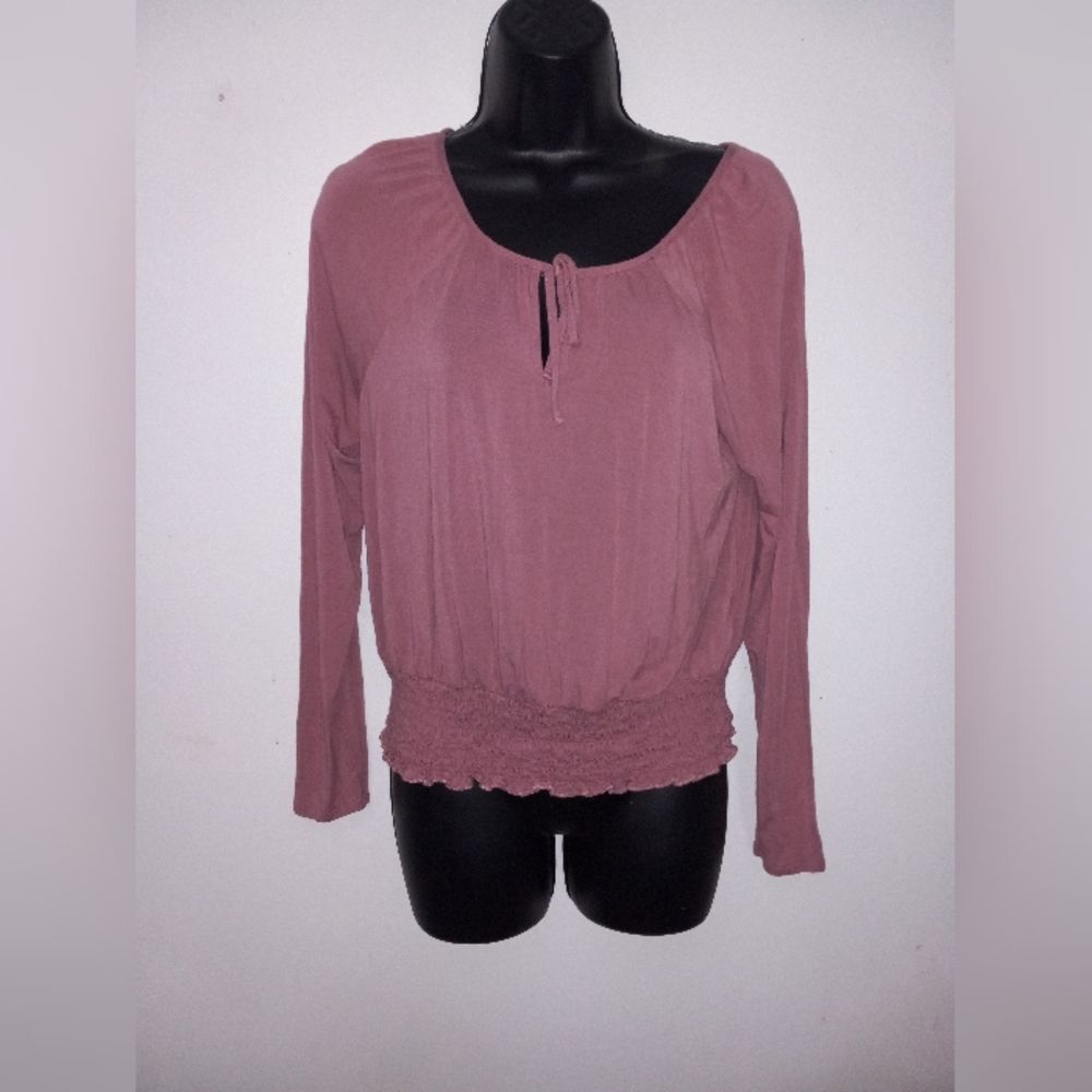 American Eagle Outfitters Pink Ribbed Blouse